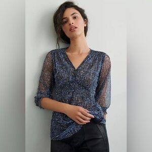 Anthropologie Gretchen Smocked Tunic | Size Small